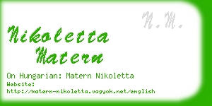 nikoletta matern business card
